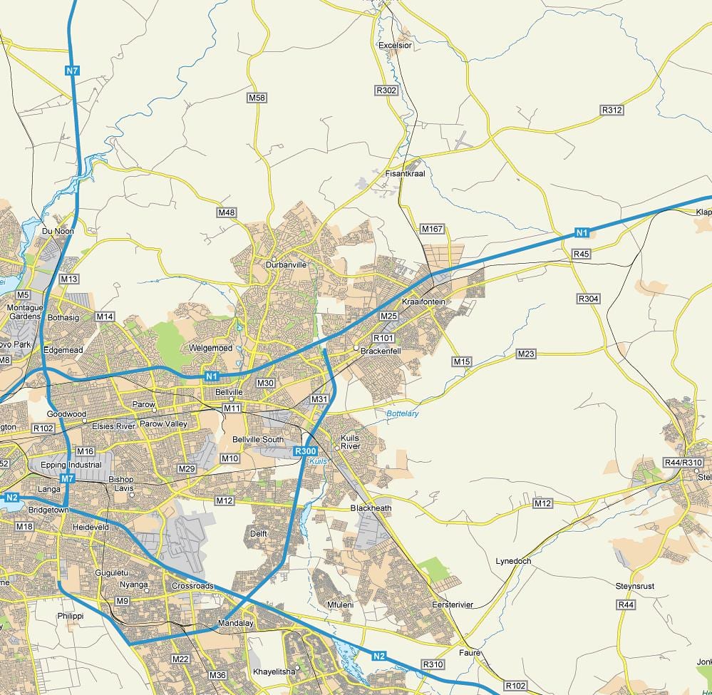 نقشہ کے brackenfell کیپ ٹاؤن