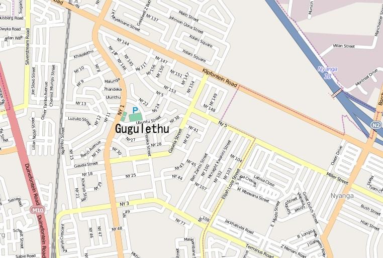 نقشہ کے gugulethu کیپ ٹاؤن