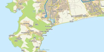 نقشہ کے muizenberg کیپ ٹاؤن