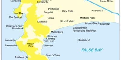 کیپ ٹاؤن جزیرہ نما نقشہ