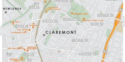 نقشہ کے claremont کا کیپ ٹاؤن