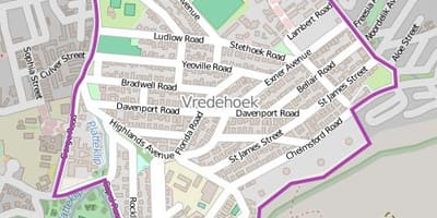 نقشہ کے vredehoek کیپ ٹاؤن